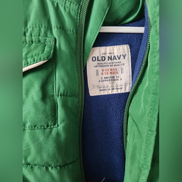 Euc winter coat size 6-12 month old navy - Picture 3 of 3